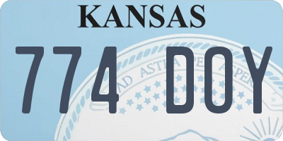 KS license plate 774DOY