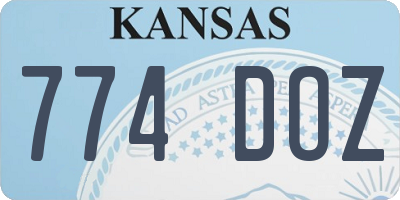 KS license plate 774DOZ