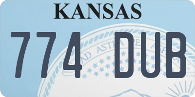 KS license plate 774DUB