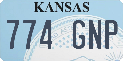 KS license plate 774GNP