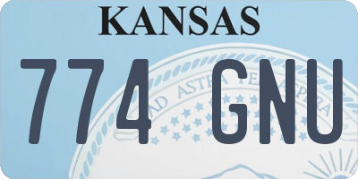 KS license plate 774GNU