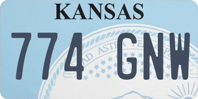 KS license plate 774GNW