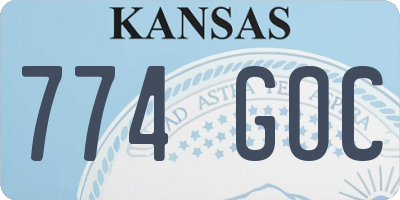 KS license plate 774GOC