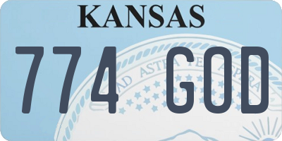 KS license plate 774GOD