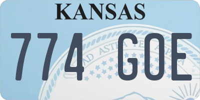 KS license plate 774GOE