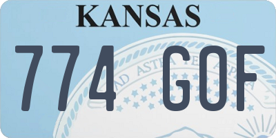 KS license plate 774GOF