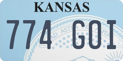 KS license plate 774GOI