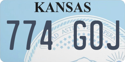 KS license plate 774GOJ