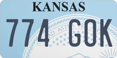 KS license plate 774GOK