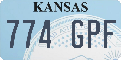 KS license plate 774GPF