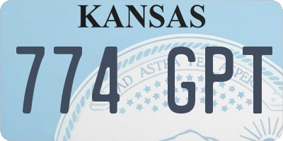 KS license plate 774GPT