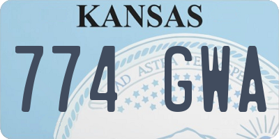 KS license plate 774GWA