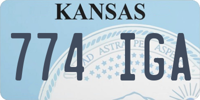 KS license plate 774IGA
