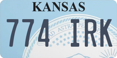 KS license plate 774IRK