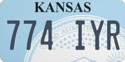 KS license plate 774IYR
