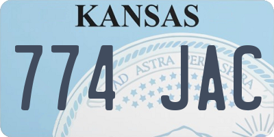 KS license plate 774JAC
