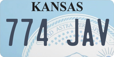 KS license plate 774JAV