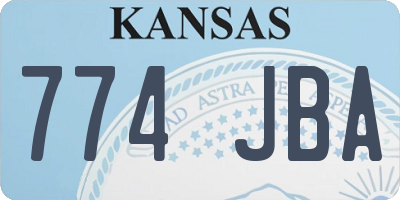 KS license plate 774JBA