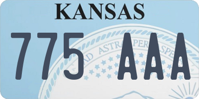 KS license plate 775AAA