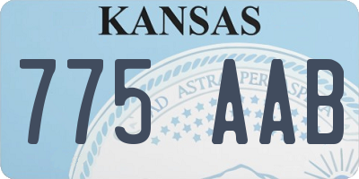 KS license plate 775AAB