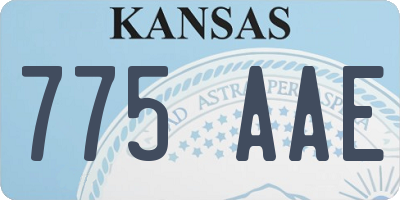 KS license plate 775AAE