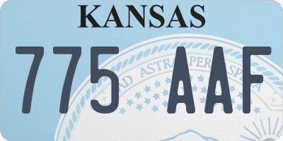 KS license plate 775AAF