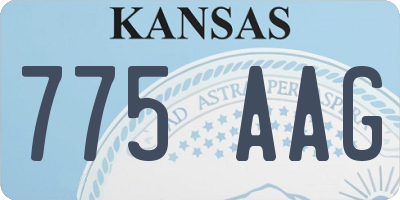 KS license plate 775AAG