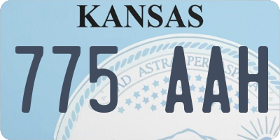 KS license plate 775AAH