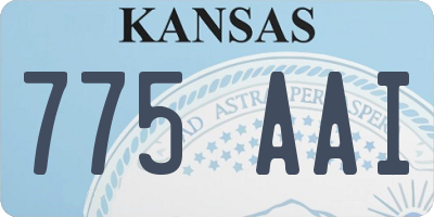 KS license plate 775AAI