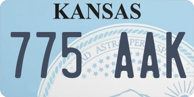 KS license plate 775AAK