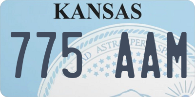 KS license plate 775AAM