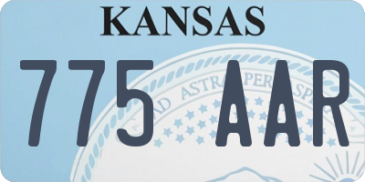 KS license plate 775AAR