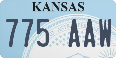 KS license plate 775AAW