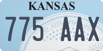 KS license plate 775AAX