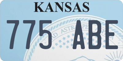 KS license plate 775ABE