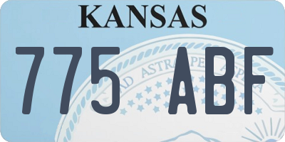 KS license plate 775ABF