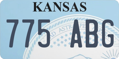 KS license plate 775ABG