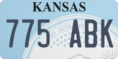 KS license plate 775ABK