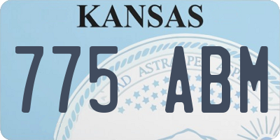 KS license plate 775ABM