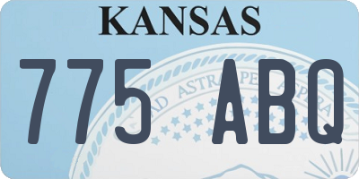 KS license plate 775ABQ