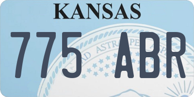 KS license plate 775ABR