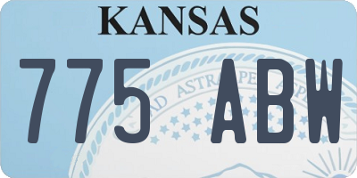 KS license plate 775ABW