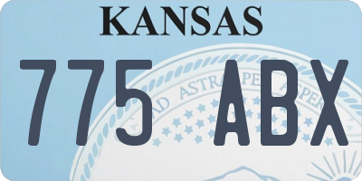 KS license plate 775ABX