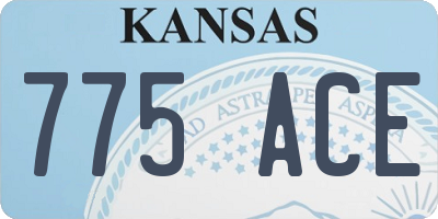 KS license plate 775ACE