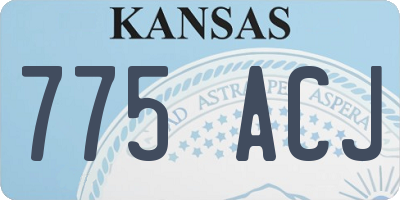 KS license plate 775ACJ