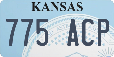 KS license plate 775ACP