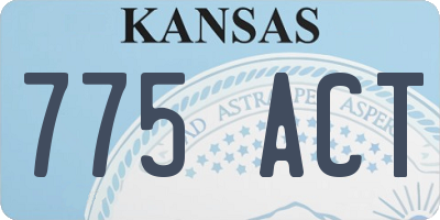 KS license plate 775ACT