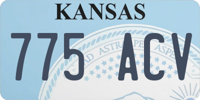 KS license plate 775ACV