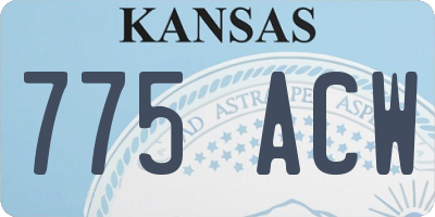 KS license plate 775ACW