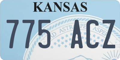 KS license plate 775ACZ